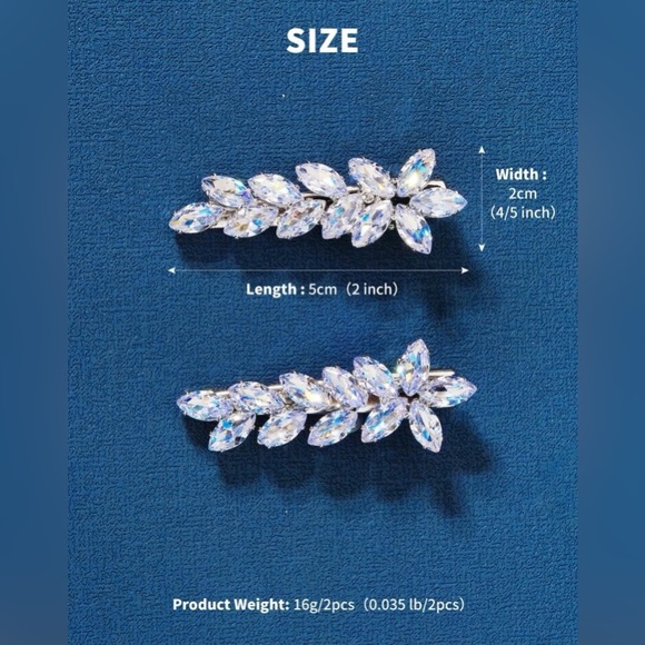 👑NEW SET OF 2 JEWELED HAIR CLIPS! - Picture 5 of 5